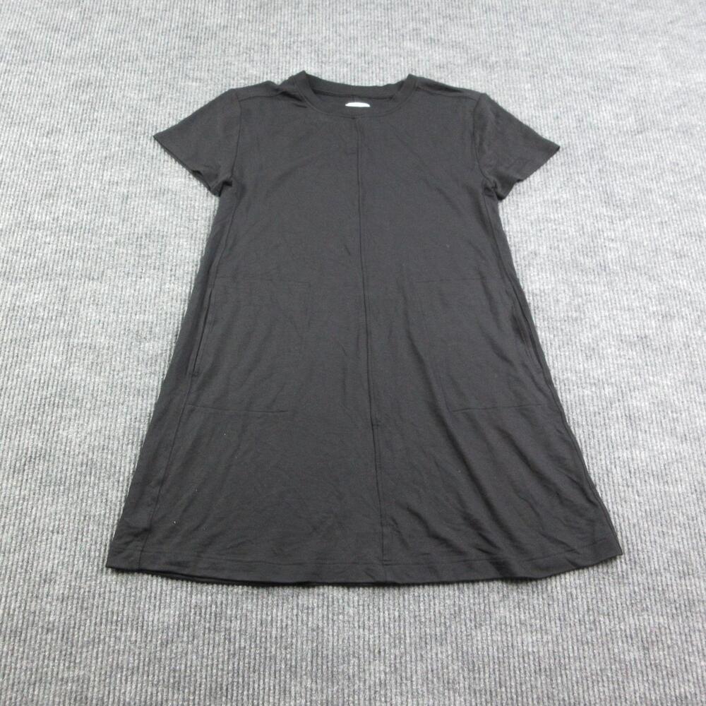 Lou & Grey Dress Womens L Black T-Shirt Dress Trapeze Swing Pockets Crewneck NWT